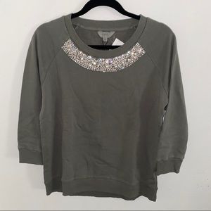 NWT Nicole Miller Olive Sweatshirt Small